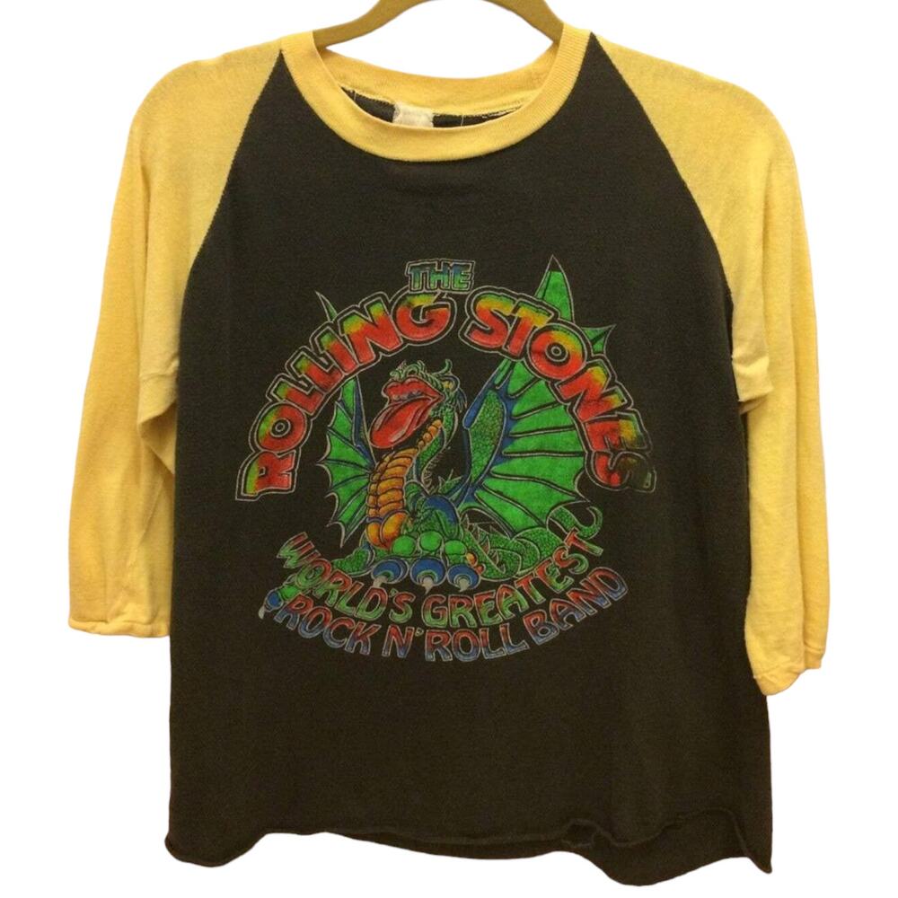 ROLLING STONES World’s Greatest Vintage Original 2 Tone Raglan Shirt MEGA RARE!